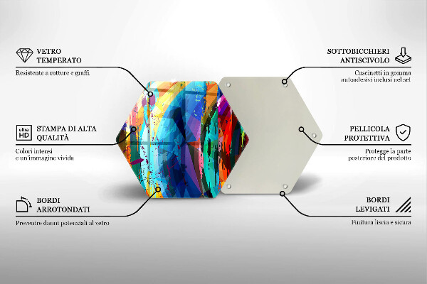 Glass chopping board Colorful paint stains