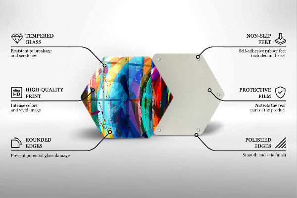 Glass chopping board Colorful paint stains