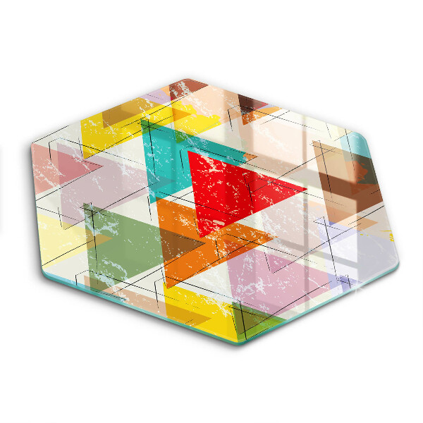 Glass chopping board Painted triangles