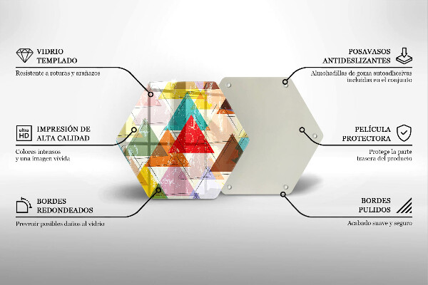 Glass chopping board Painted triangles