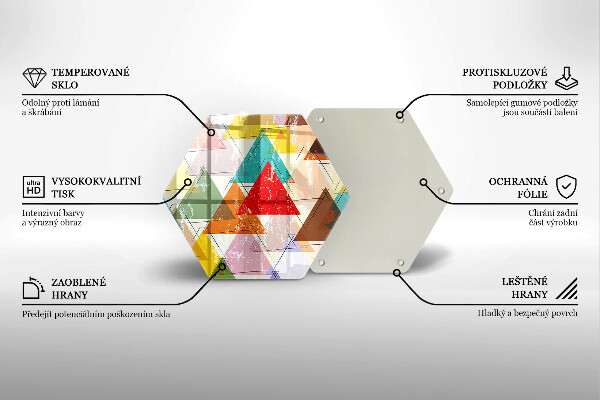 Glass chopping board Painted triangles