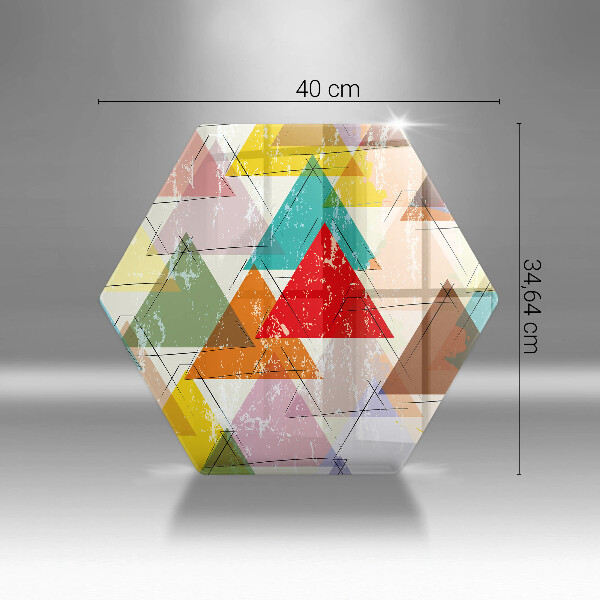 Glass chopping board Painted triangles