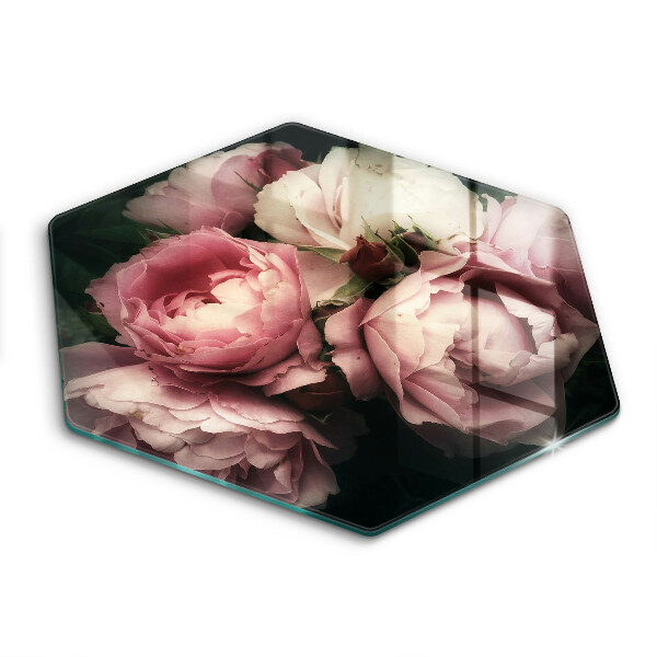 Chopping board Peony flowers