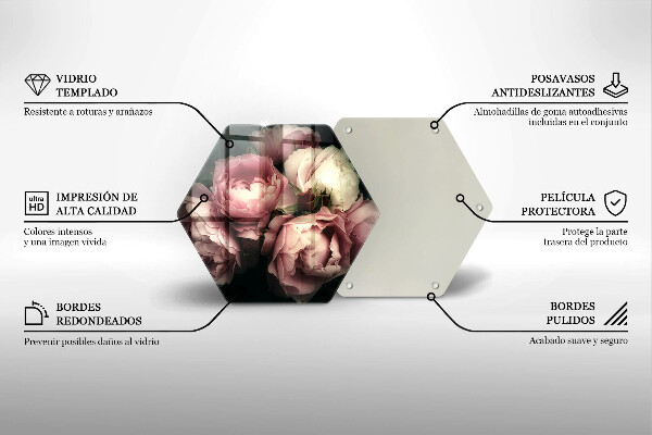 Chopping board Peony flowers