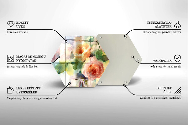 Chopping board Painted flowers