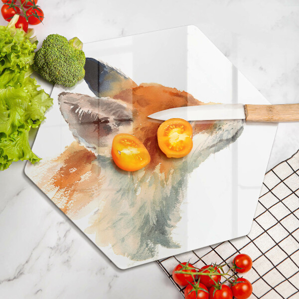 Glass worktop saver Painted fox