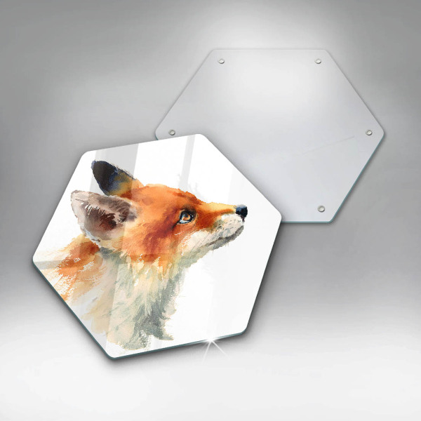 Glass worktop saver Painted fox