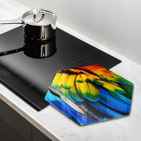 Glass worktop saver Colorful parrots