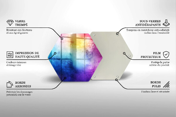 Glass worktop saver Rainbow watercolor spots