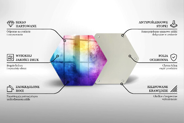 Glass worktop saver Rainbow watercolor spots