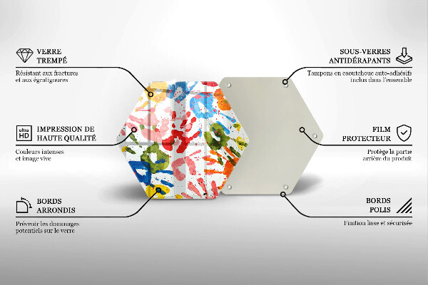 Glass worktop saver Traces of children's hands