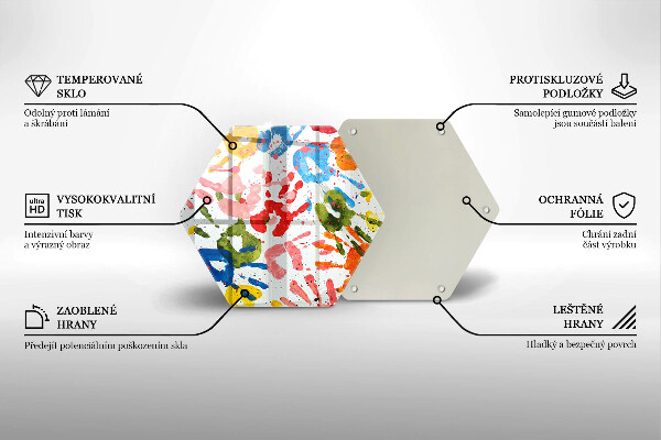 Glass worktop saver Traces of children's hands