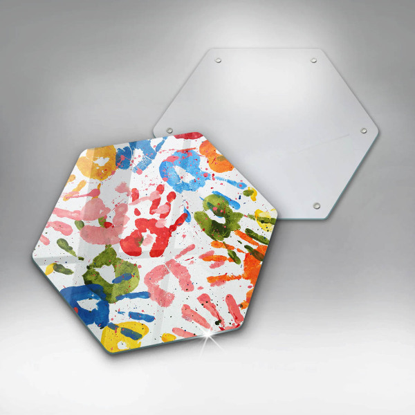 Glass worktop saver Traces of children's hands