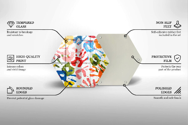 Glass worktop saver Traces of children's hands