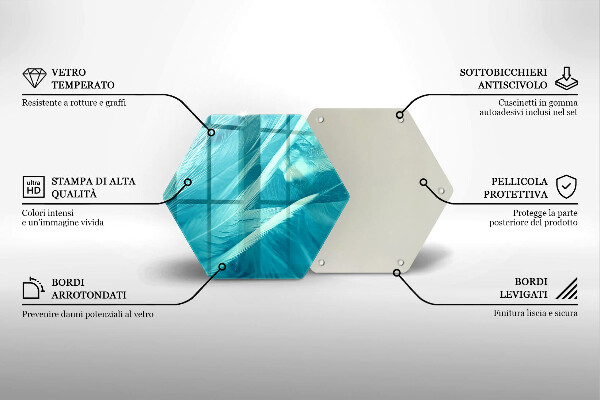 Glass worktop saver Delicate feathers