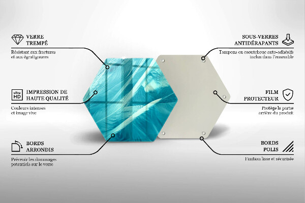 Glass worktop saver Delicate feathers