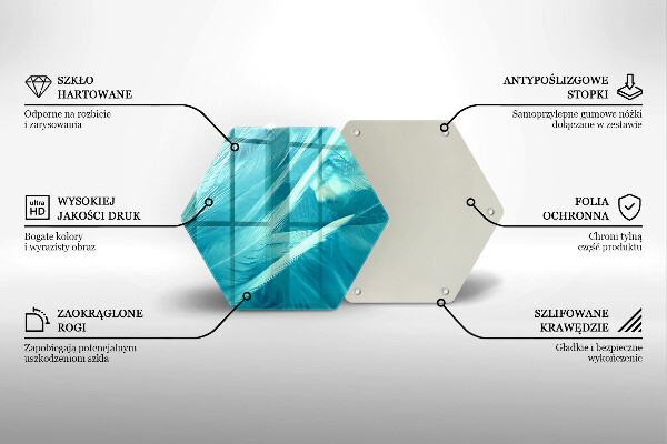 Glass worktop saver Delicate feathers