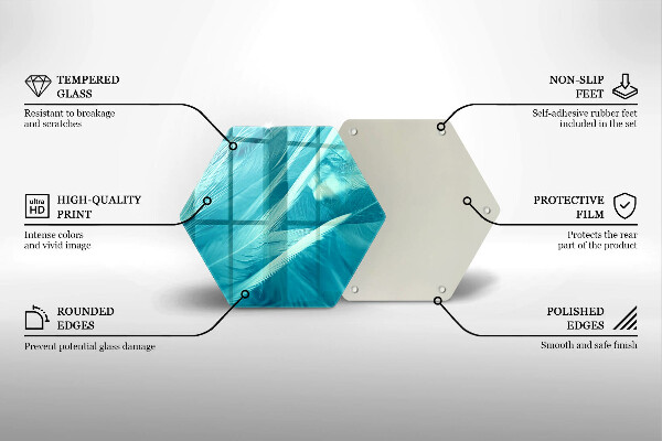 Glass worktop saver Delicate feathers