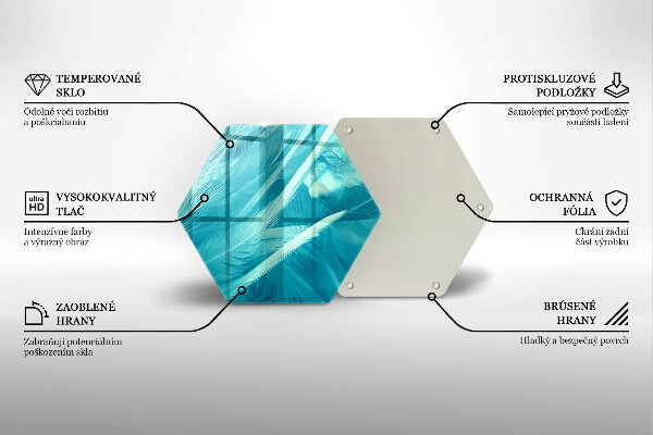 Glass worktop saver Delicate feathers