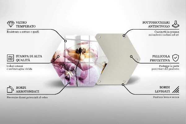 Glass worktop saver Delicate flowers