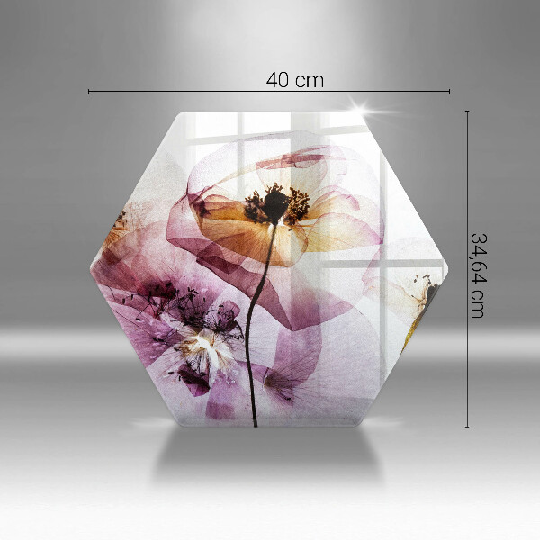 Glass worktop saver Delicate flowers