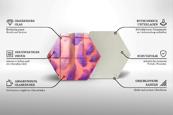 Glass worktop saver Fluffy feathers