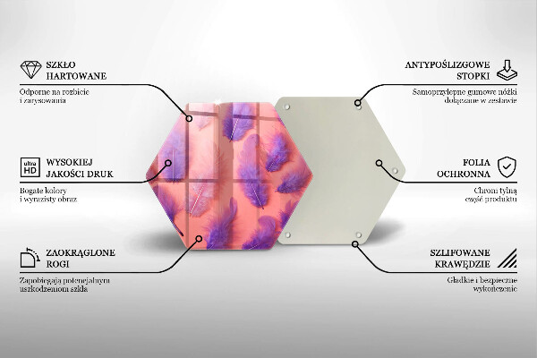 Glass worktop saver Fluffy feathers