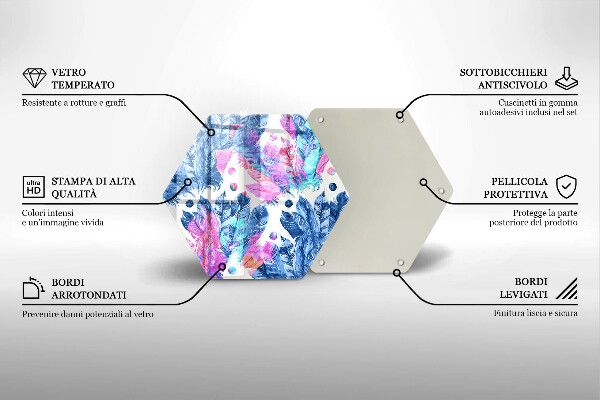 Chopping board Illustration of boho feathers