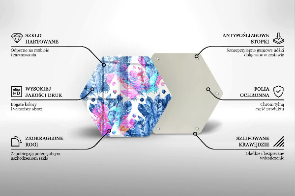 Chopping board Illustration of boho feathers