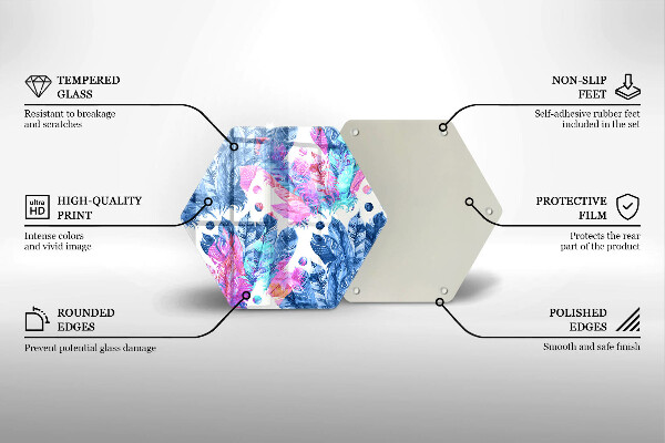 Chopping board Illustration of boho feathers