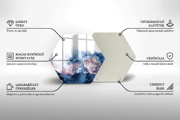 Glass worktop protector Abstraction painted mountains