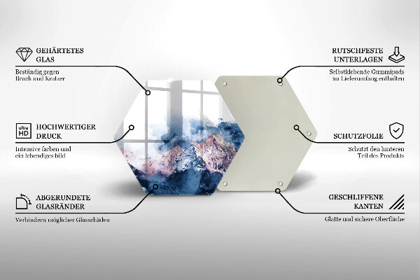 Glass worktop protector Abstraction painted mountains