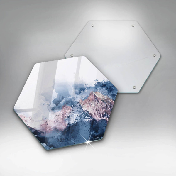 Glass worktop protector Abstraction painted mountains