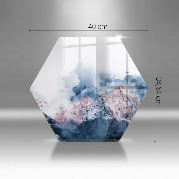 Glass worktop protector Abstraction painted mountains