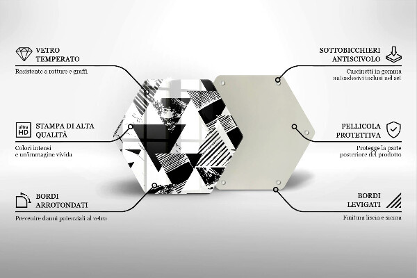 Glass worktop protector Geometric triangles