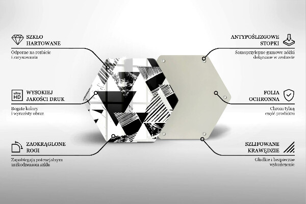 Glass worktop protector Geometric triangles