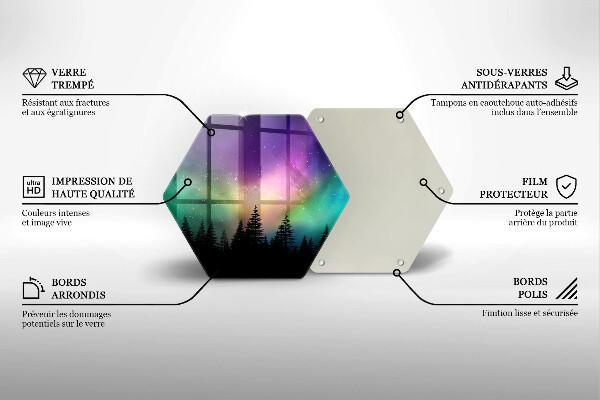 Glass kitchen board Aurora polar and forest