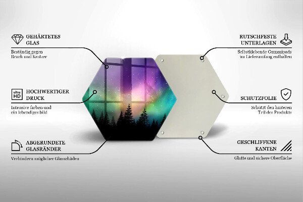 Glass kitchen board Aurora polar and forest