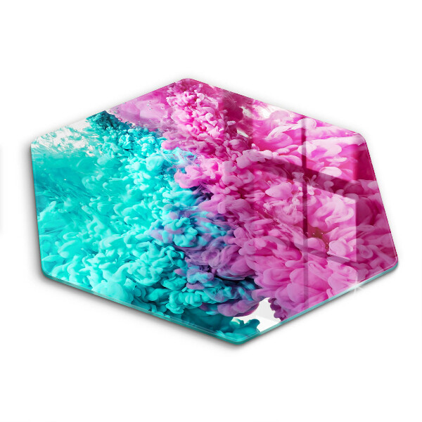 Glass kitchen board Turkos-pink smoke