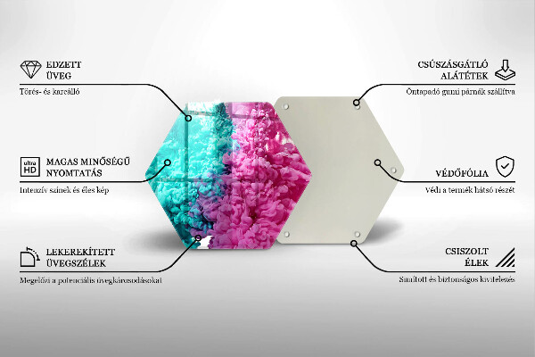 Glass kitchen board Turkos-pink smoke