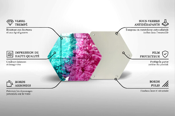 Glass kitchen board Turkos-pink smoke