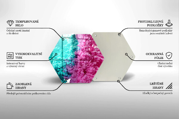 Glass kitchen board Turkos-pink smoke