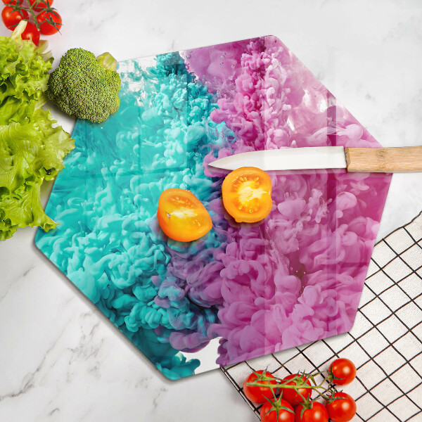 Glass kitchen board Turkos-pink smoke