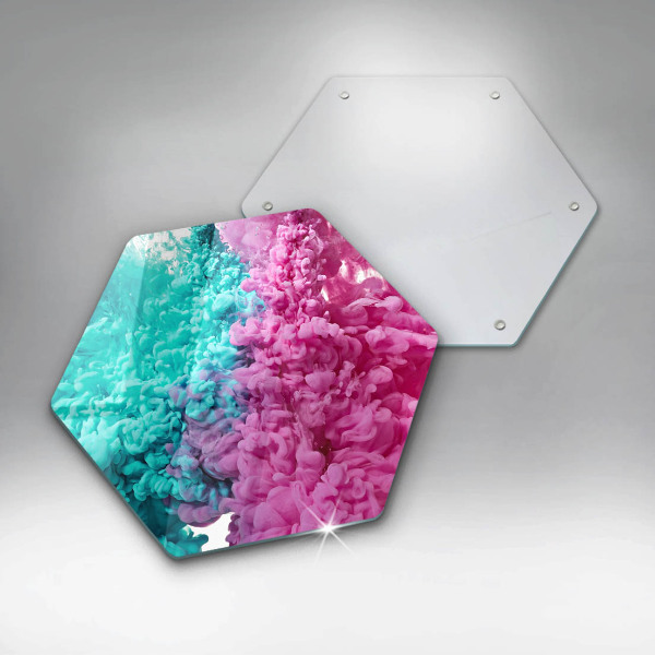 Glass kitchen board Turkos-pink smoke