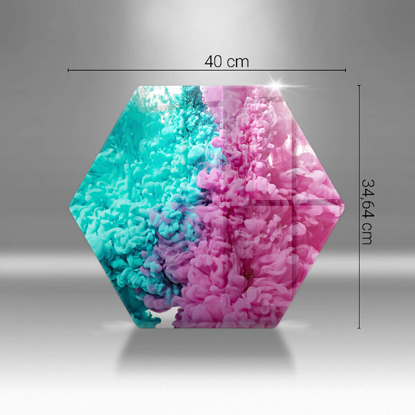 Glass kitchen board Turkos-pink smoke