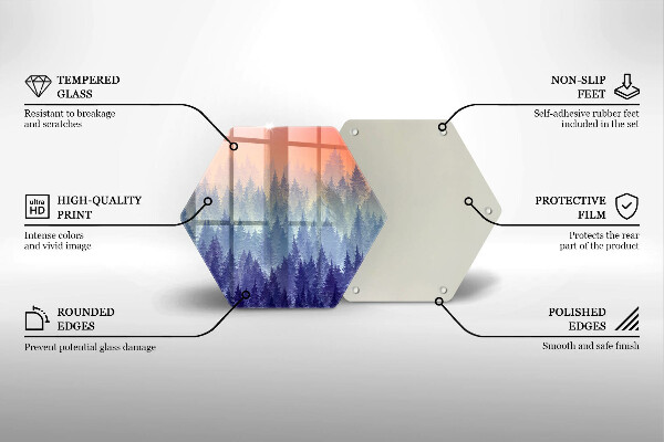Glass kitchen board Forest at sunset