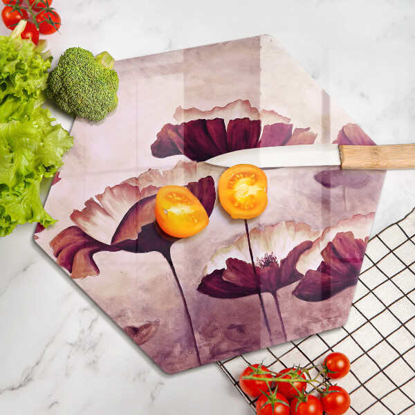 Glass kitchen board Painting flowers