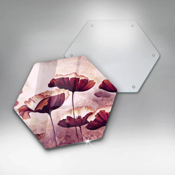 Glass kitchen board Painting flowers