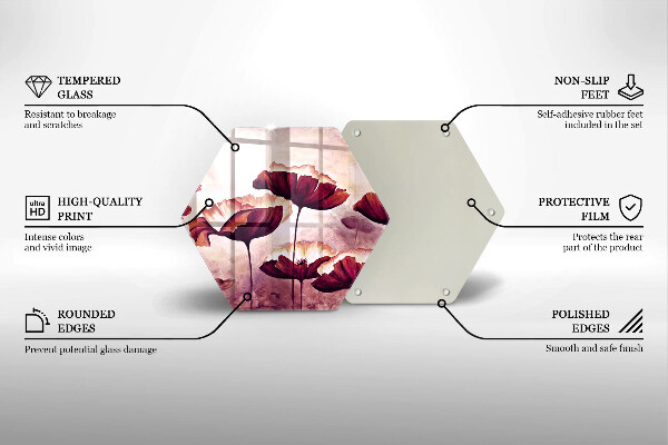 Glass kitchen board Painting flowers