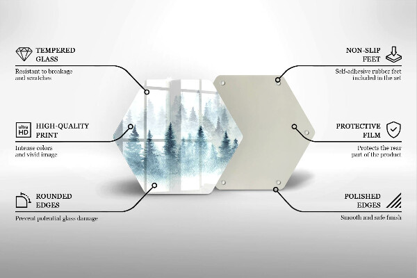 Chopping board Painted winter forest